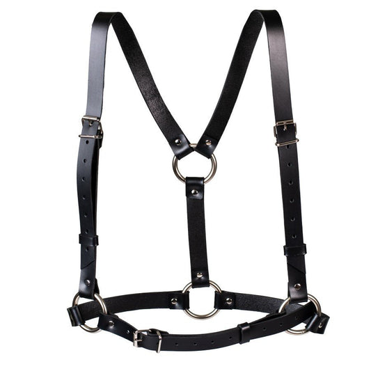Maciella Milla Körpergeschirr Harness (Schwarz): Statement - Accessoire aus echtem Leder für eine betonte Silhouette - Maciella