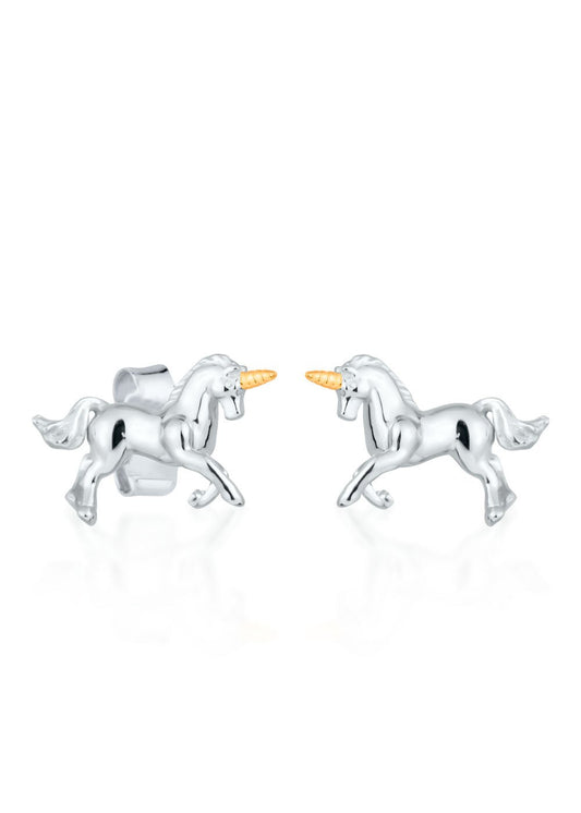Maciella Zarte Einhorn - Ohrstecker aus 925 Sterling - Silber – Magischer Kinderschmuck für kleine Träumer - Maciella